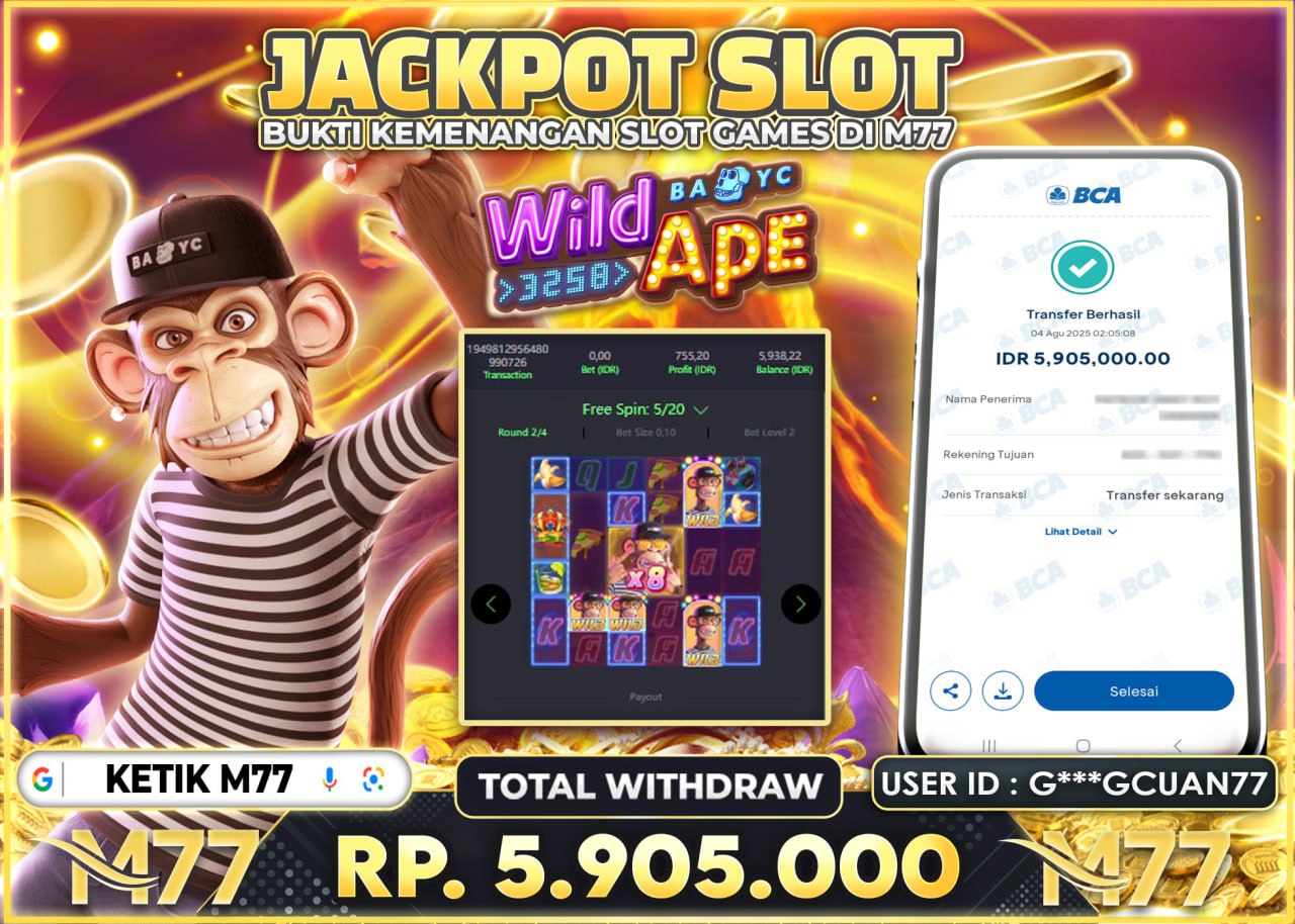 G***GCUAN77 JACKPOT WILD APE DICE Rp.5.905.000 - LUNAS