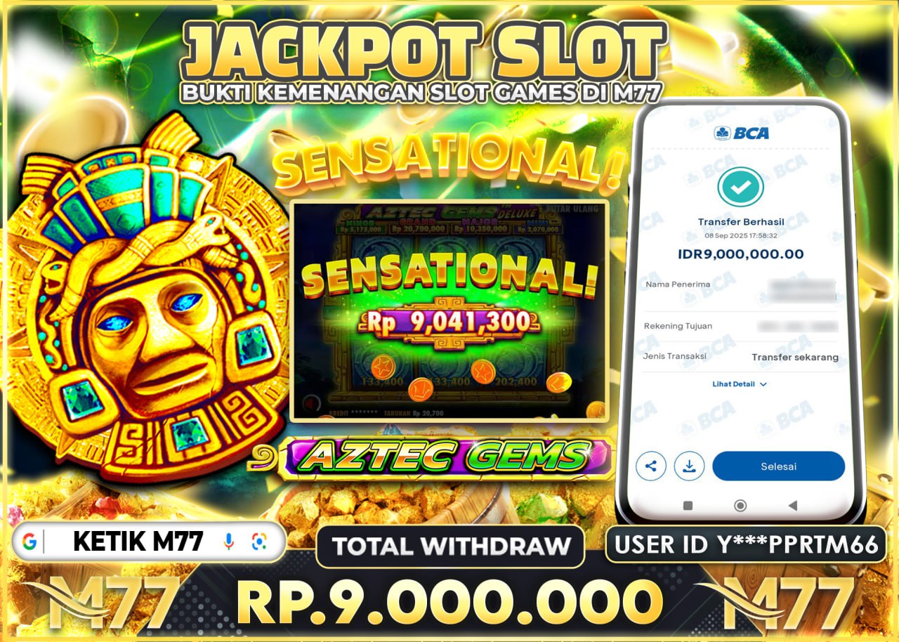 Y***PPRTM66 JACKPOT AZTEC GEMS Rp.9.000.000 - LUNAS