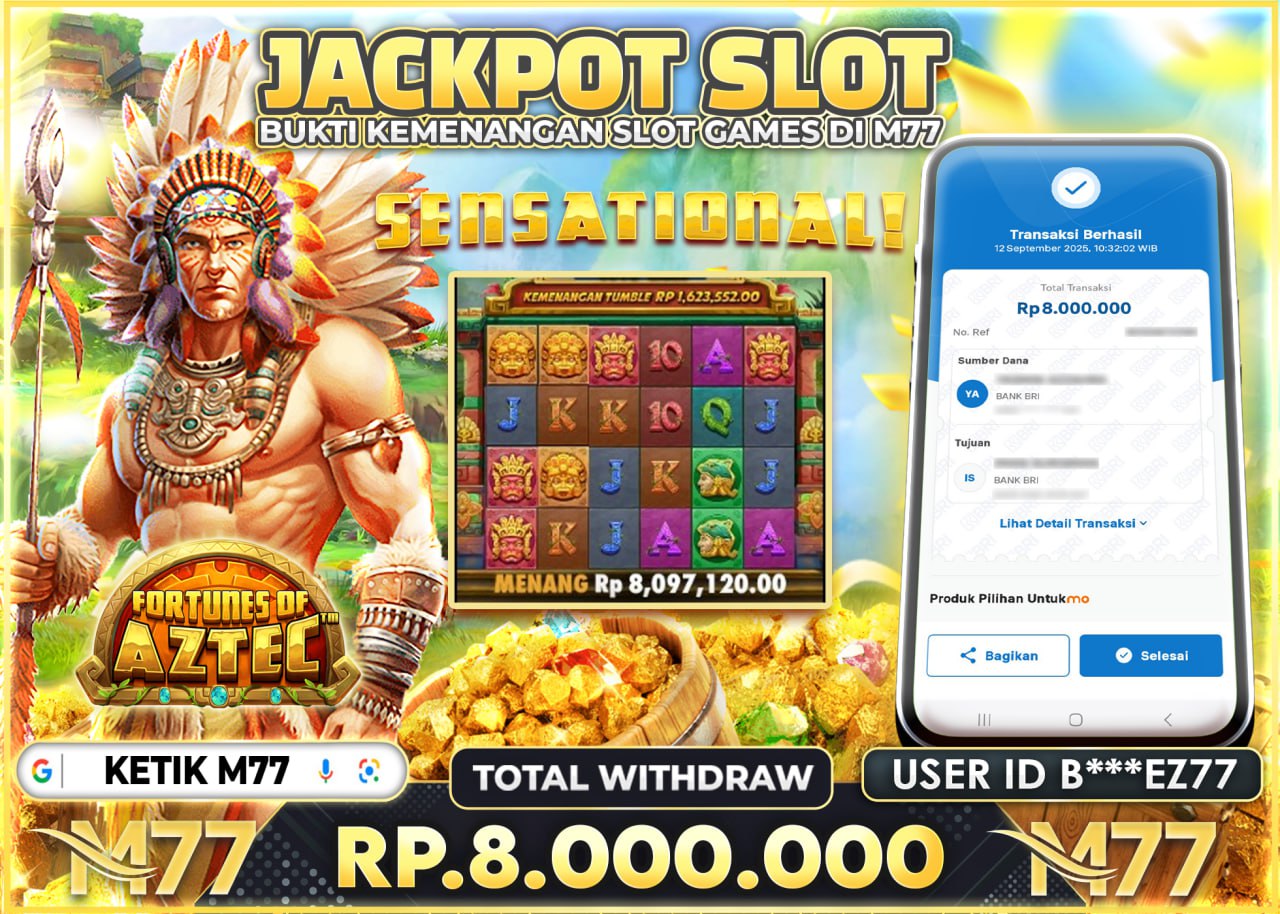 B***EZ77 JACKPOT FORTUNES OF AZTEC Rp.8.000.000 - LUNAS