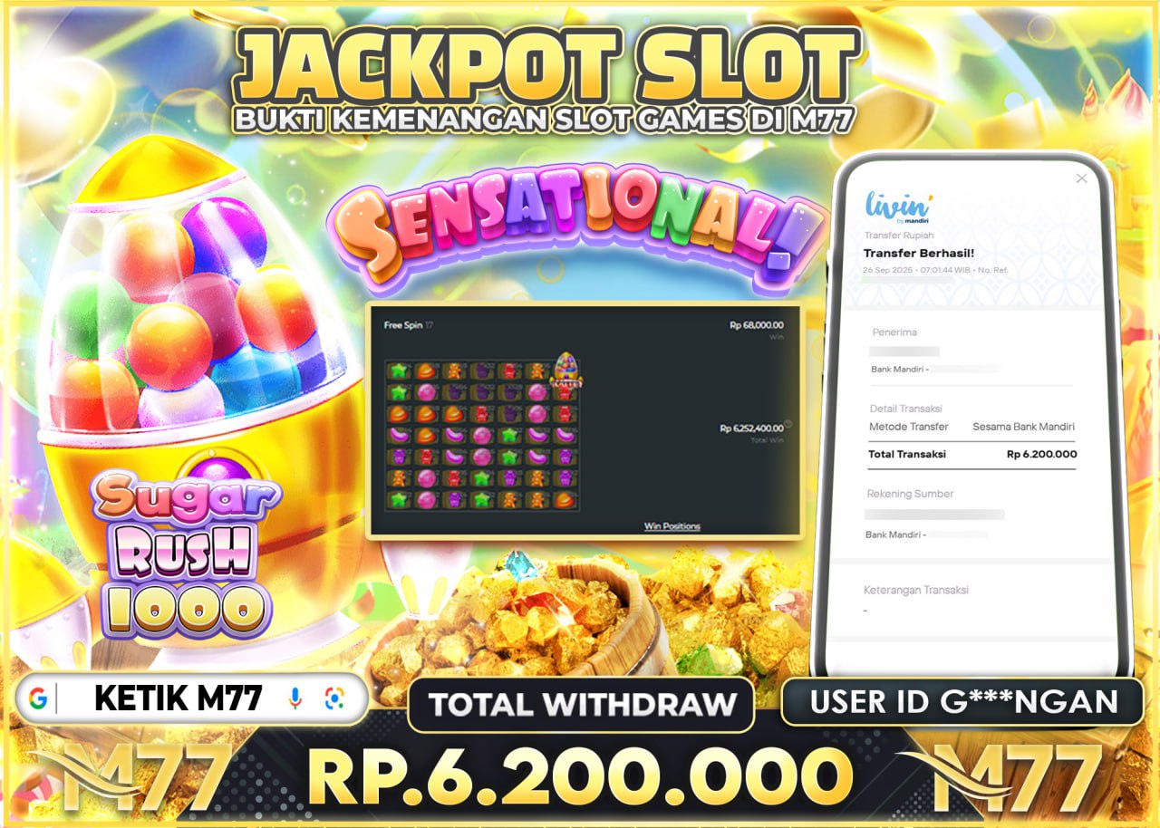 G***NGAN JACKPOT SUGAR RUSH 1000 Rp.6.200.000 - LUNAS